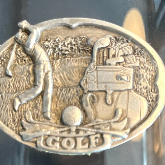 1999 vintage, fine pewter, Golf decanter set. - Picture 3 of 5